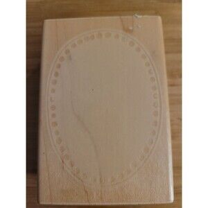 Large Dot Label Rubber Stampede Wood Rubber Stamp  3217F Unused Frame Egg